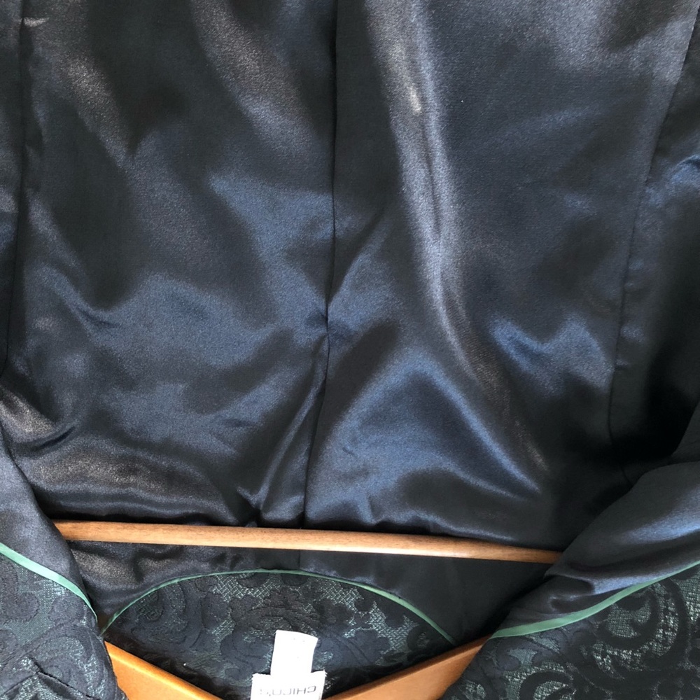 Chico’s green & black paisley blazer Size 4 - Picture 5 of 7